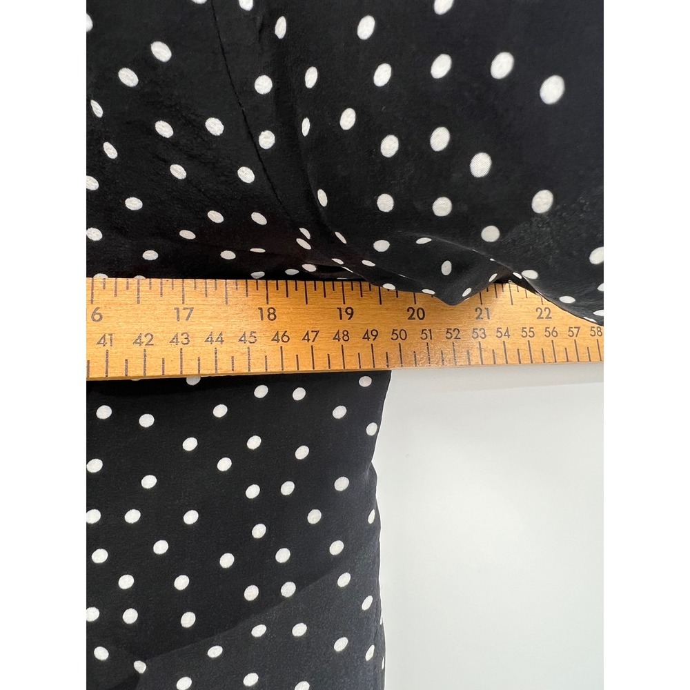 AYR Pool Boy Polka Dot Silk Blend Short Sleeve Button Down Shirt Black Large - Picture 6 of 8